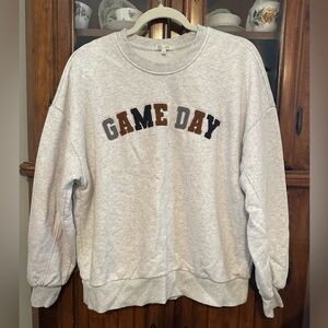 Z Supply Light Gray Game Day Football Sweater